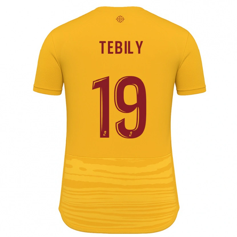 Danxen Uomo Maglia Hermann Tebily #19 Arancione Bordeaux Kit Gara Away 2025/26 Maglietta