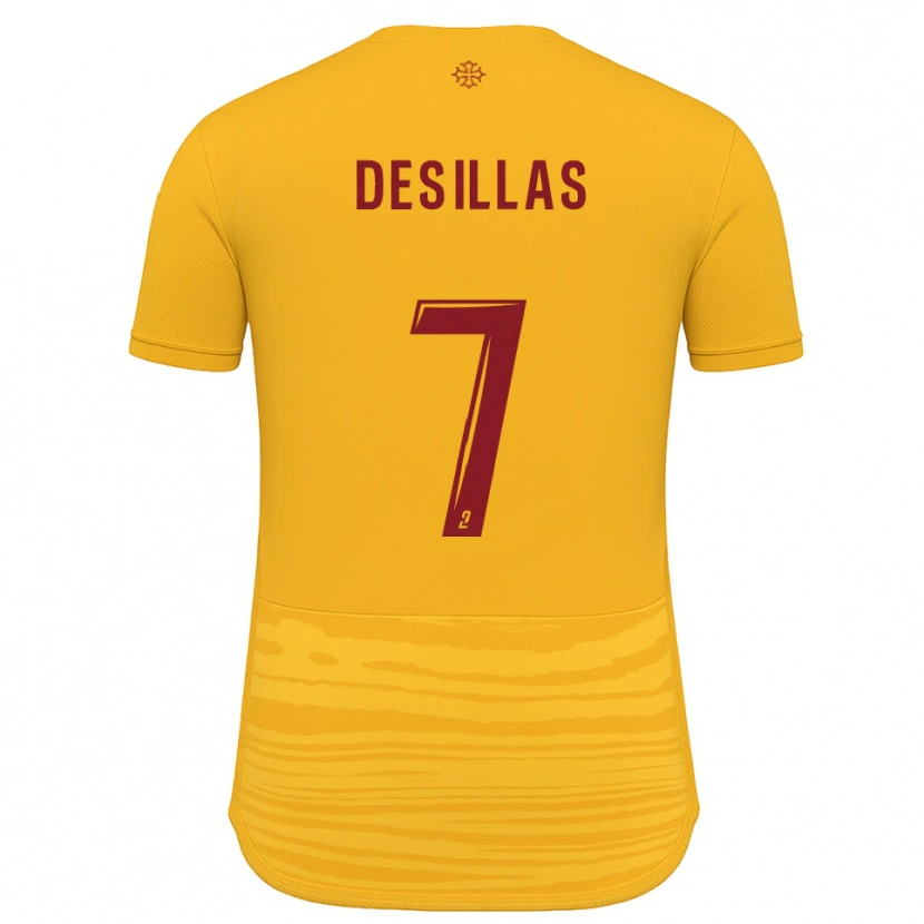 Danxen Uomo Maglia Audric Desillas #7 Arancione Bordeaux Kit Gara Away 2025/26 Maglietta