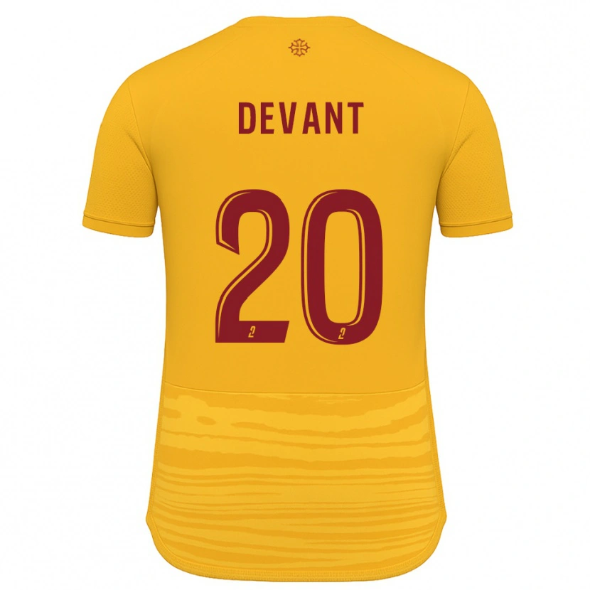 Danxen Uomo Maglia Caroline Devant #20 Arancione Bordeaux Kit Gara Away 2025/26 Maglietta