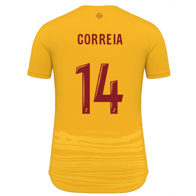 Danxen Uomo Maglia Tiago Correia #14 Arancione Bordeaux Kit Gara Away 2025/26 Maglietta