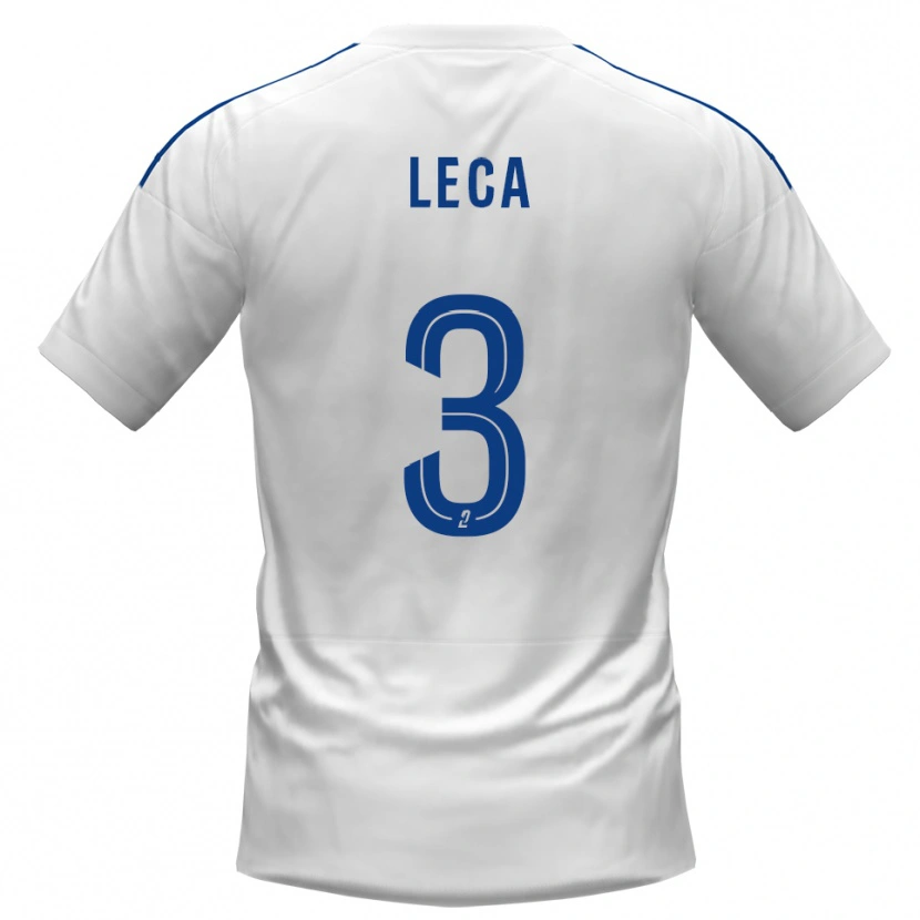Danxen Uomo Maglia Jean-Dominique Leca #3 Bianco Blu Kit Gara Away 2025/26 Maglietta