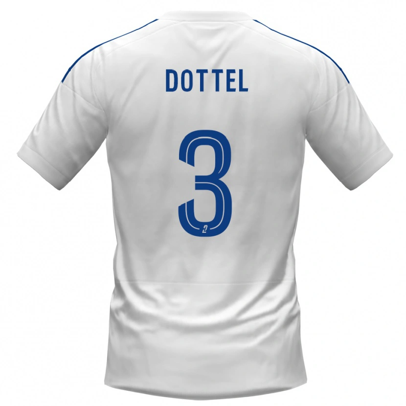 Danxen Uomo Maglia Lisandru Dottel #3 Bianco Blu Kit Gara Away 2025/26 Maglietta
