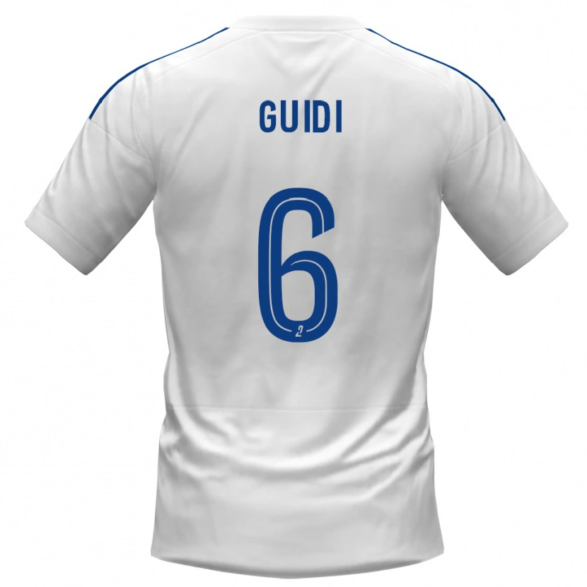 Danxen Uomo Maglia Dumè Guidi #6 Bianco Blu Kit Gara Away 2025/26 Maglietta
