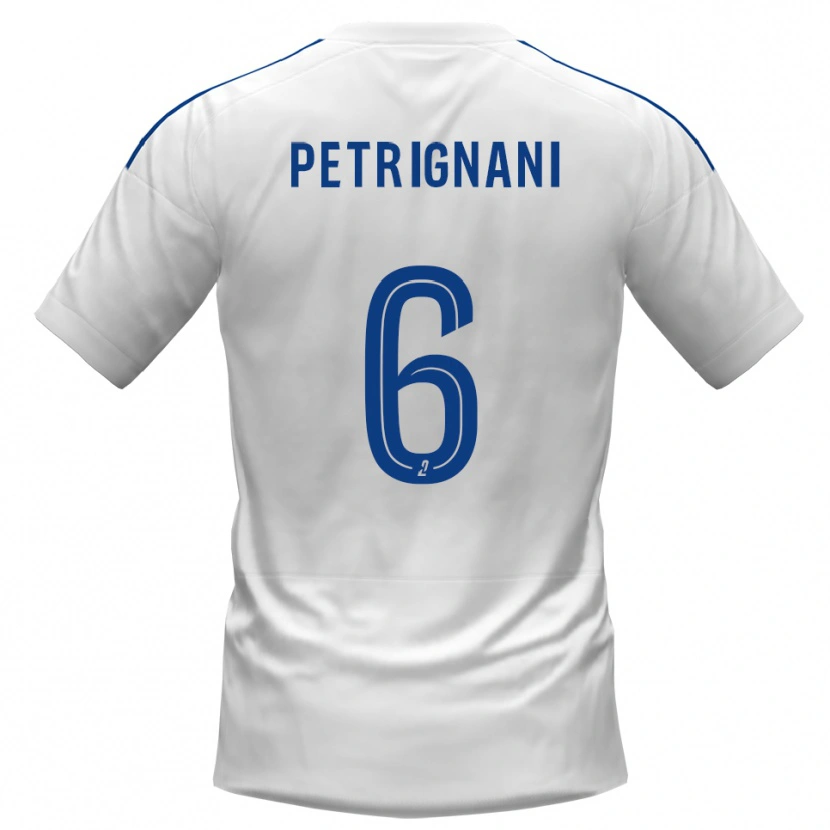 Danxen Uomo Maglia Matteo Petrignani #6 Bianco Blu Kit Gara Away 2025/26 Maglietta