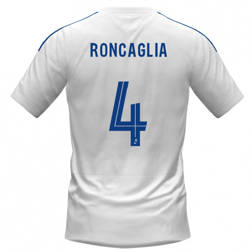 Danxen Uomo Maglia Anthony Roncaglia #4 Bianco Blu Kit Gara Away 2025/26 Maglietta