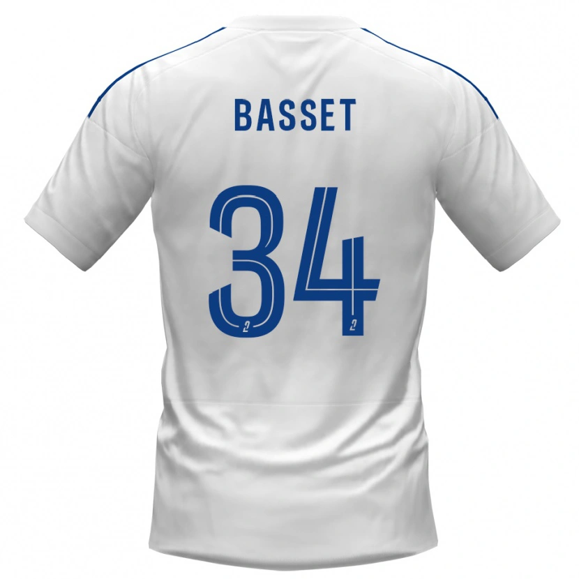 Danxen Uomo Maglia Donovan Basset #34 Bianco Blu Kit Gara Away 2025/26 Maglietta