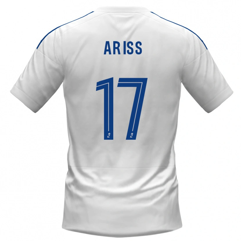 Danxen Uomo Maglia Zakaria Ariss #17 Bianco Blu Kit Gara Away 2025/26 Maglietta