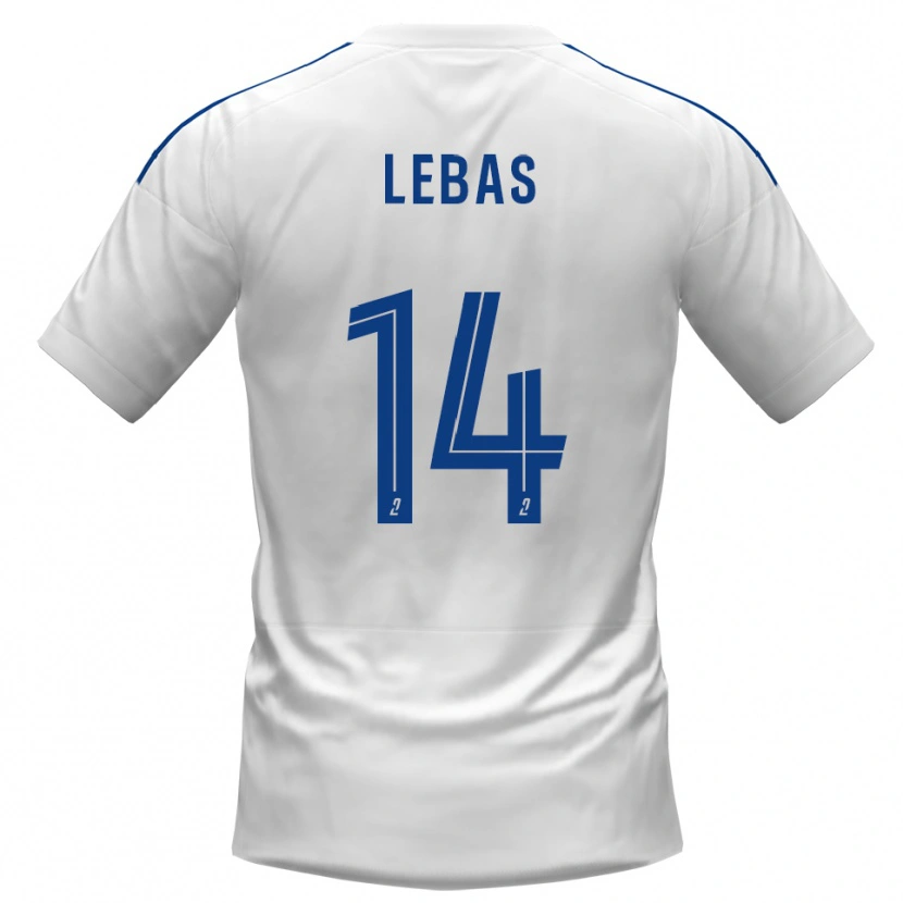 Danxen Uomo Maglia Victor Lebas #14 Bianco Blu Kit Gara Away 2025/26 Maglietta