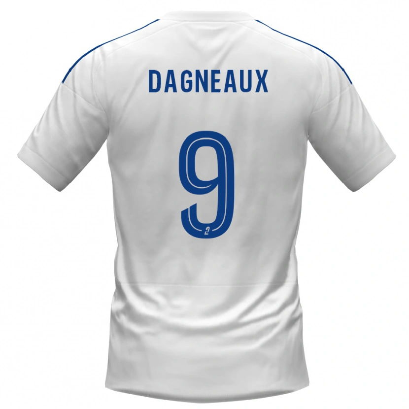 Danxen Uomo Maglia Charlie Dagneaux #9 Bianco Blu Kit Gara Away 2025/26 Maglietta