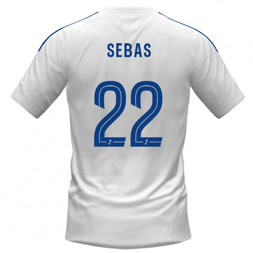 Danxen Uomo Maglia Jérémy Sebas #22 Bianco Blu Kit Gara Away 2025/26 Maglietta