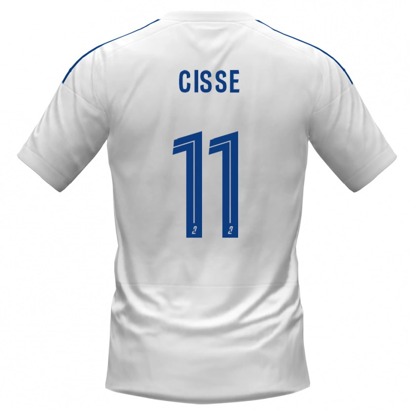 Danxen Uomo Maglia Lamine Cissé #11 Bianco Blu Kit Gara Away 2025/26 Maglietta