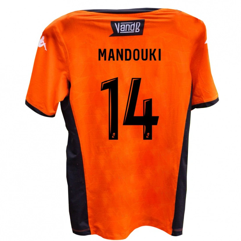 Danxen Uomo Maglia Cyril Mandouki #14 Bianco Nero Kit Gara Away 2025/26 Maglietta