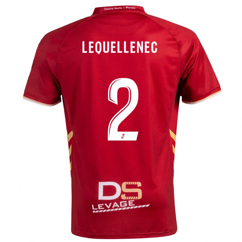 Danxen Uomo Maglia Yanis Lequellenec #2 Bordeaux Oro Kit Gara Away 2025/26 Maglietta