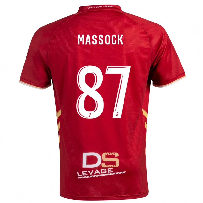 Danxen Uomo Maglia Théna Massock #87 Bordeaux Oro Kit Gara Away 2025/26 Maglietta