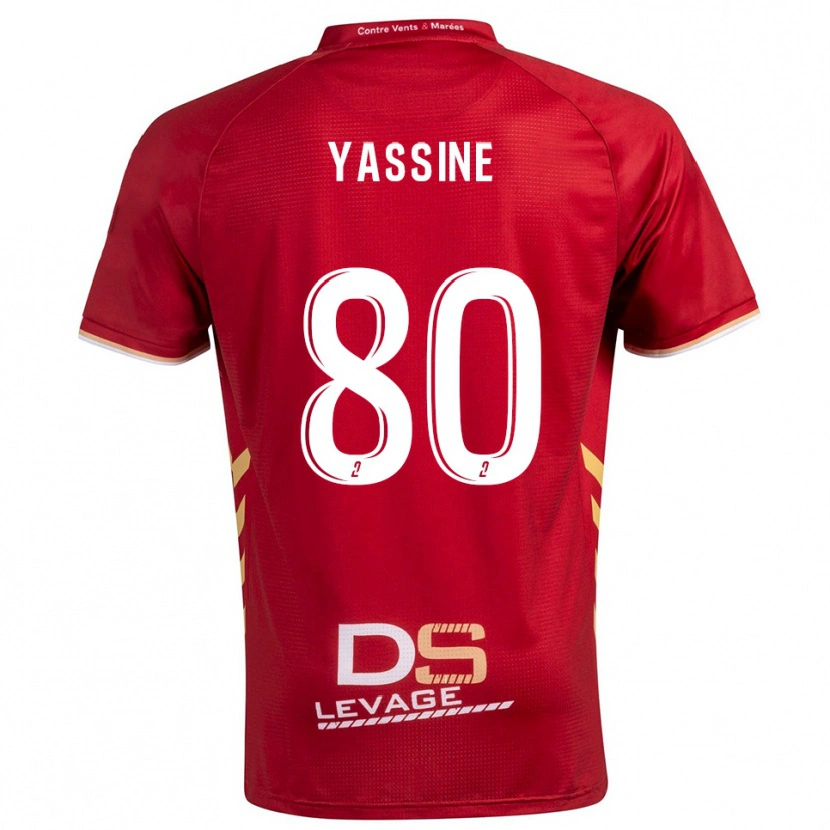 Danxen Uomo Maglia Gessime Yassine #80 Bordeaux Oro Kit Gara Away 2025/26 Maglietta