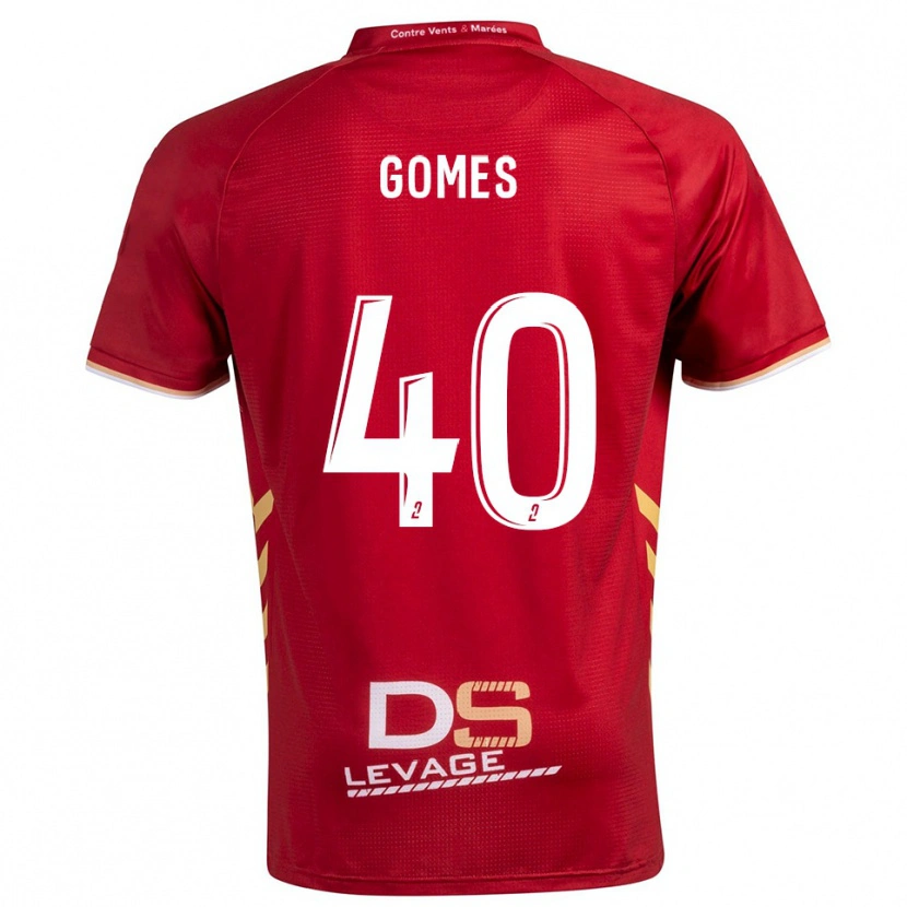 Danxen Uomo Maglia Yvan Gomes #40 Bordeaux Oro Kit Gara Away 2025/26 Maglietta