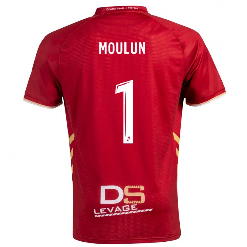 Danxen Uomo Maglia Clément Moulun #1 Bordeaux Oro Kit Gara Away 2025/26 Maglietta