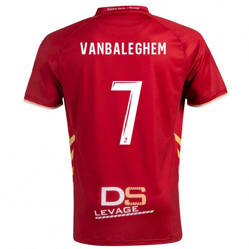 Danxen Uomo Maglia Martin Vanbaleghem #7 Bordeaux Oro Kit Gara Away 2025/26 Maglietta