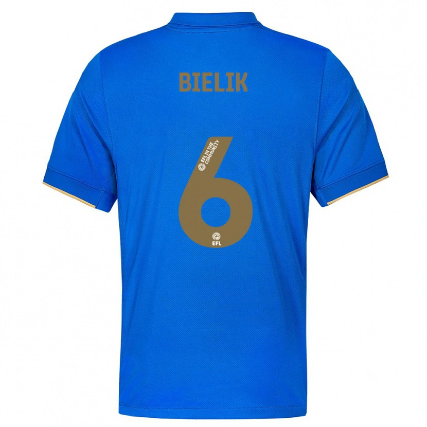 Danxen Donna Maglia Krystian Bielik #6 Blu Oro Kit Gara Home 2025/26 Maglietta