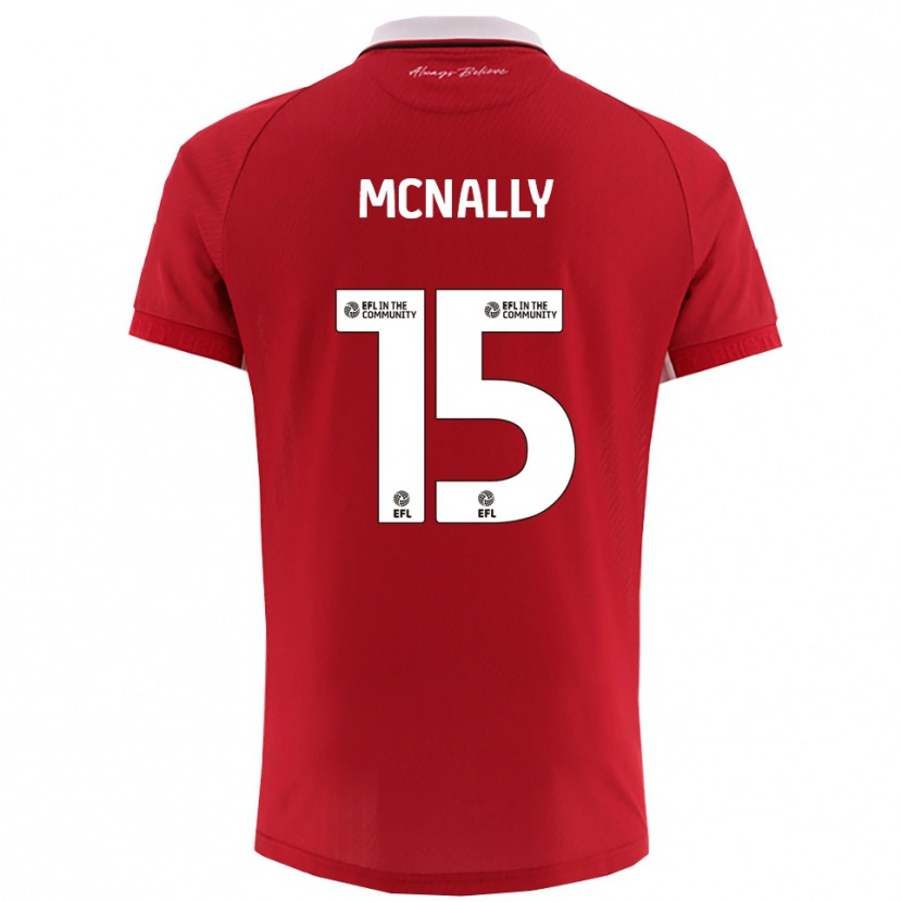 Danxen Donna Maglia Luke Mcnally #15 Rosso Bianco Kit Gara Home 2025/26 Maglietta