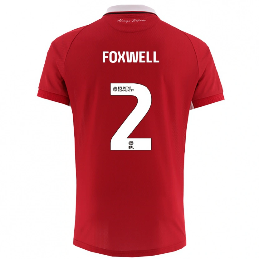 Danxen Donna Maglia Jaiden Foxwell #2 Rosso Bianco Kit Gara Home 2025/26 Maglietta
