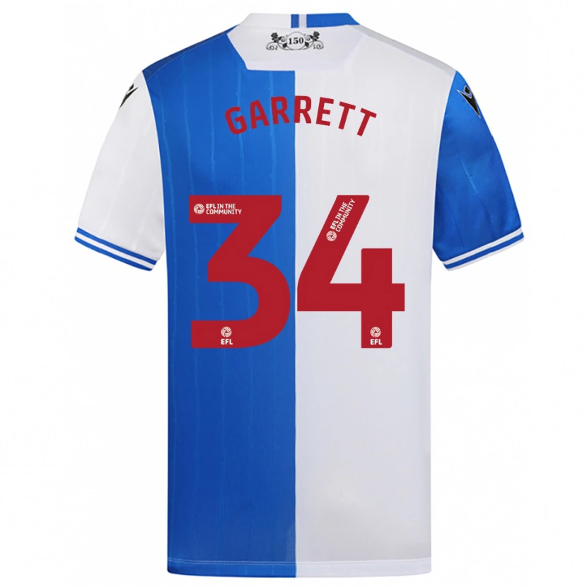 Danxen Donna Maglia Jake Garrett #34 Blu Bianco Kit Gara Home 2025/26 Maglietta