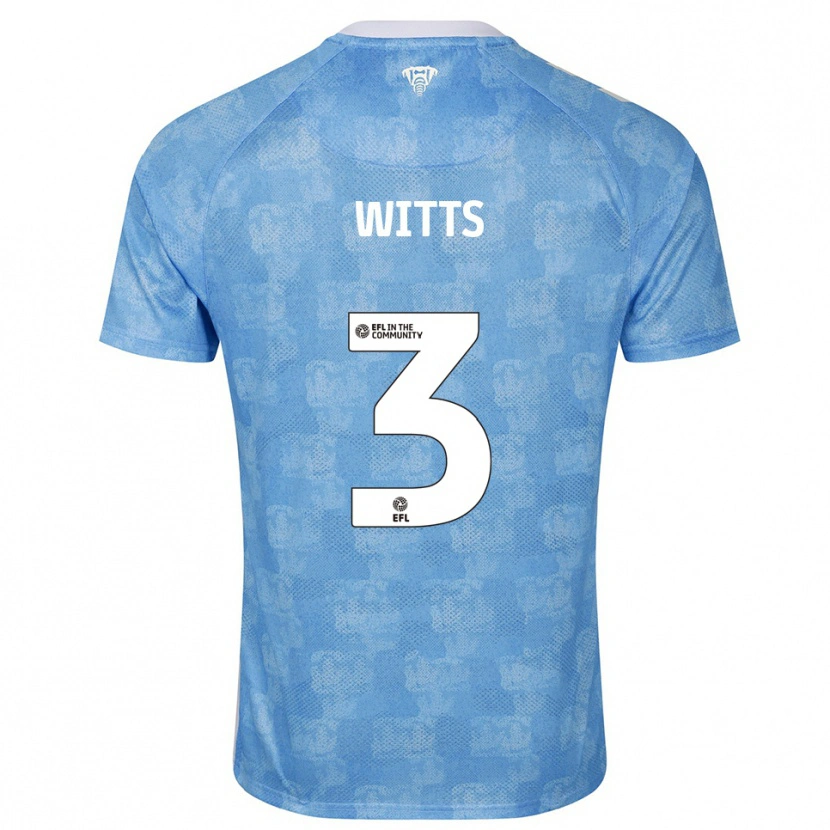 Danxen Donna Maglia Callum Witts #3 Azzurro Cielo Bianco Kit Gara Home 2025/26 Maglietta