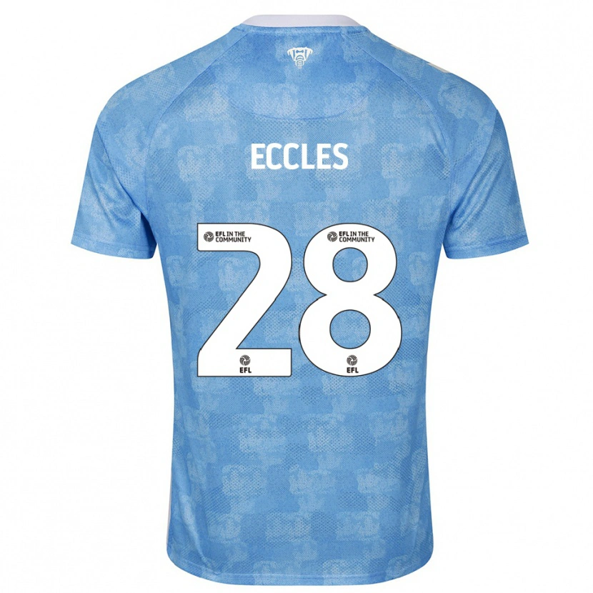 Danxen Donna Maglia Josh Eccles #28 Azzurro Cielo Bianco Kit Gara Home 2025/26 Maglietta