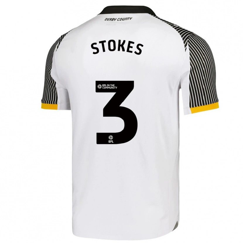 Danxen Donna Maglia George Stokes #3 Bianco Nero Kit Gara Home 2025/26 Maglietta