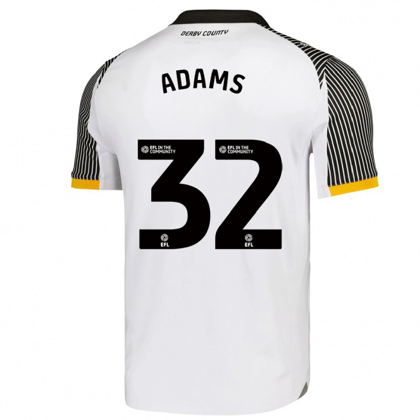 Danxen Donna Maglia Ebou Adams #32 Bianco Nero Kit Gara Home 2025/26 Maglietta