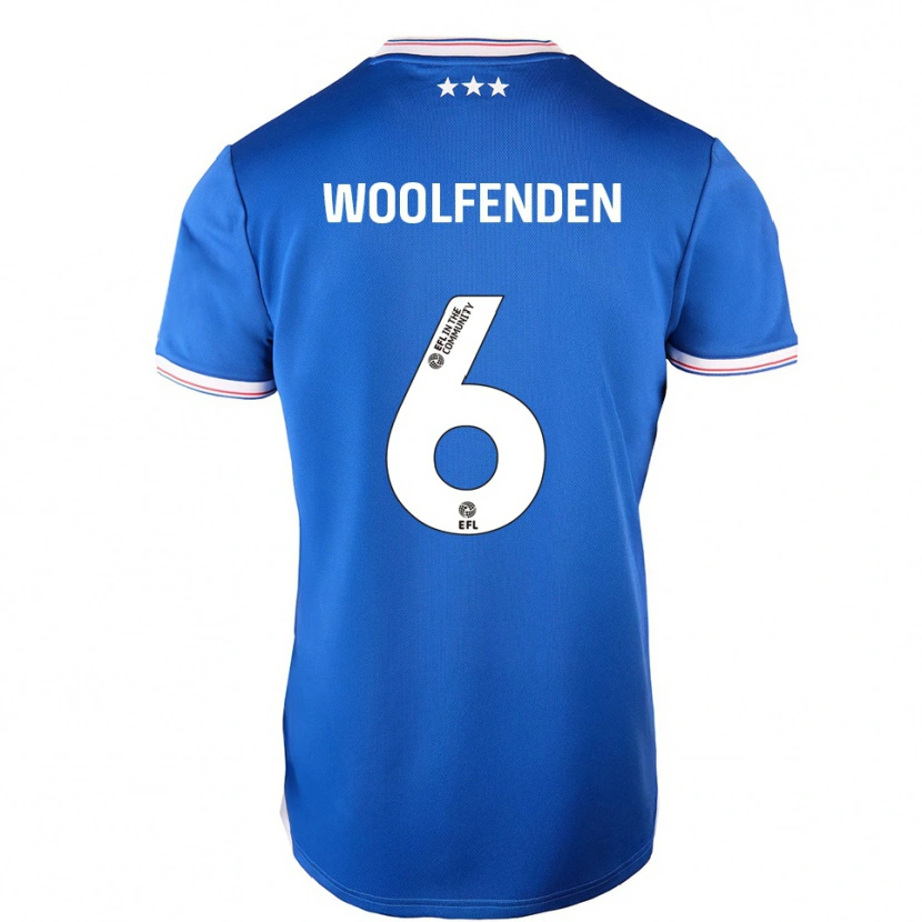 Danxen Donna Maglia Luke Woolfenden #6 Blu Bianco Kit Gara Home 2025/26 Maglietta