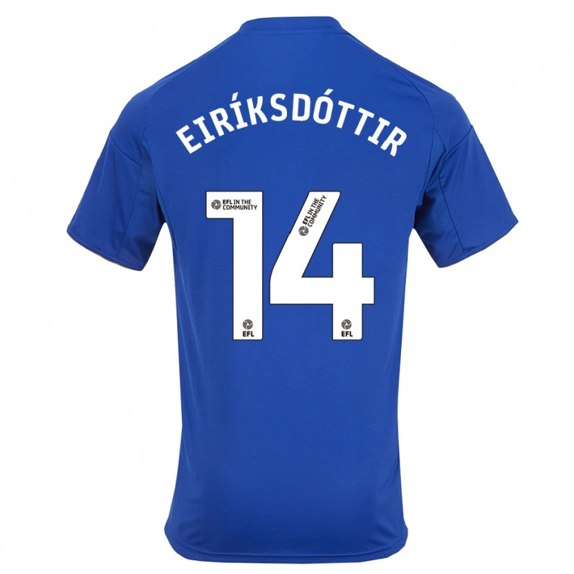 Danxen Donna Maglia Hlín Eiríksdóttir #14 Blu Oro Kit Gara Home 2025/26 Maglietta