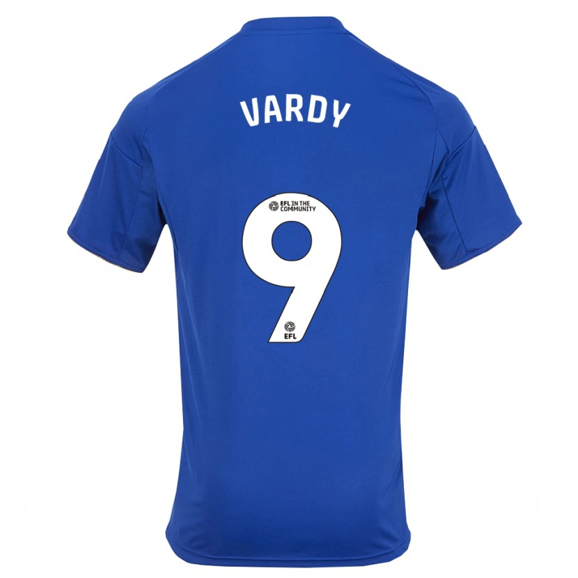 Danxen Donna Maglia Jamie Vardy #9 Blu Oro Kit Gara Home 2025/26 Maglietta