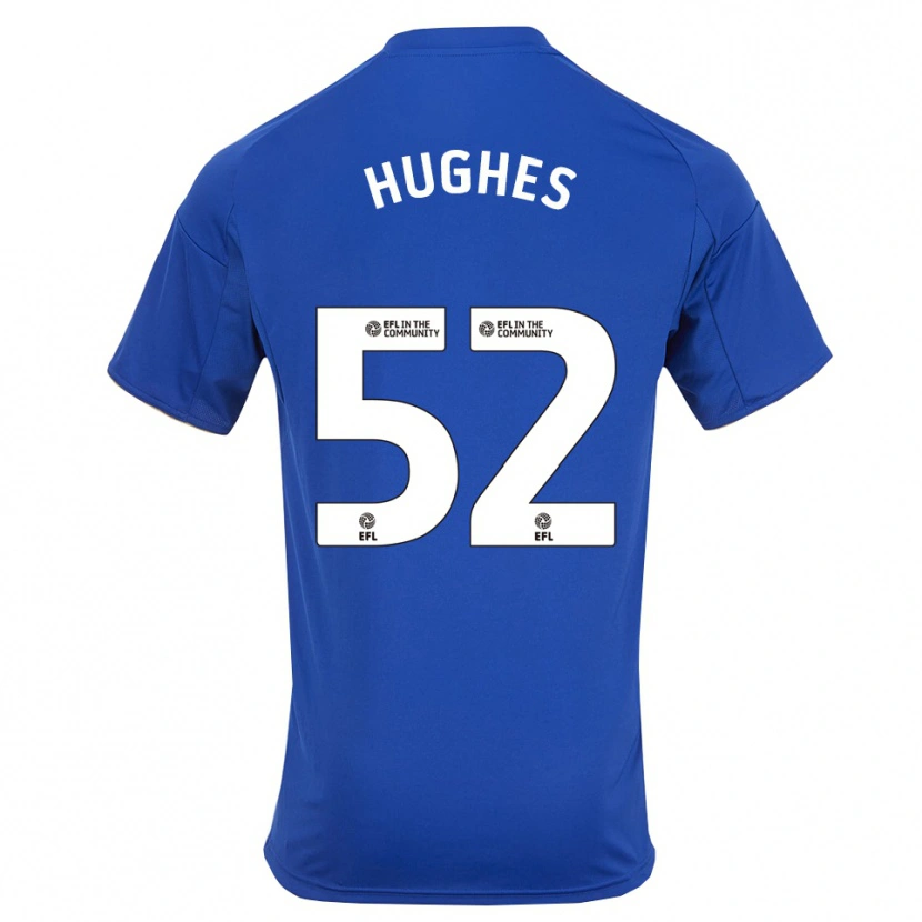 Danxen Donna Maglia Iestyn Hughes #52 Blu Oro Kit Gara Home 2025/26 Maglietta