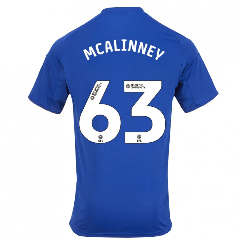 Danxen Donna Maglia Liam Mcalinney #63 Blu Oro Kit Gara Home 2025/26 Maglietta