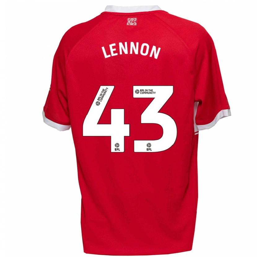 Danxen Donna Maglia Charlie Lennon #43 Rosso Bianco Kit Gara Home 2025/26 Maglietta