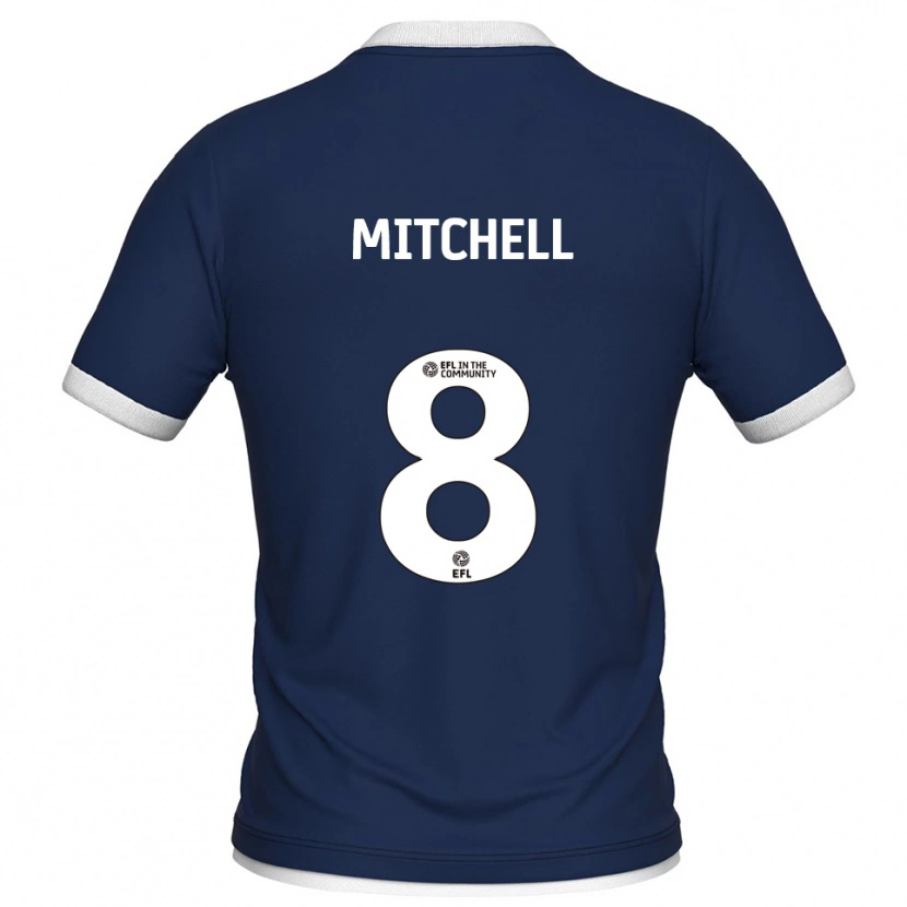 Danxen Donna Maglia Billy Mitchell #8 Blu Marino Bianco Kit Gara Home 2025/26 Maglietta