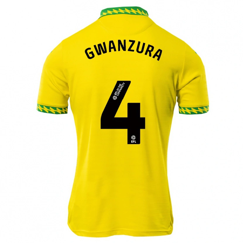 Danxen Donna Maglia Takudzwa Gwanzura #4 Bianco Verde Kit Gara Home 2025/26 Maglietta