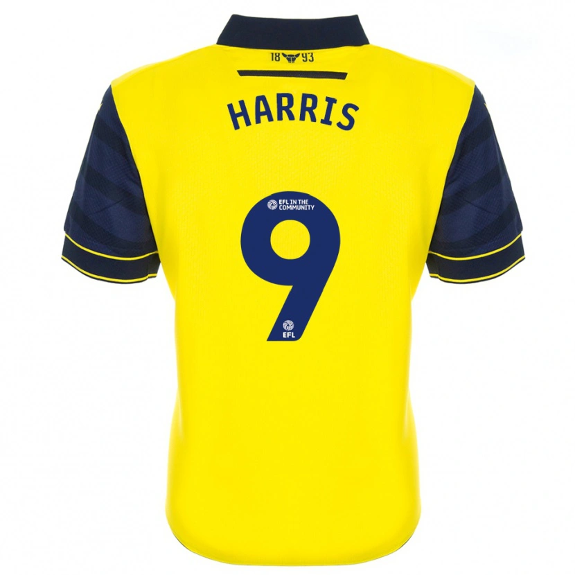 Danxen Donna Maglia Mark Harris #9 Giallo Blu Marino Kit Gara Home 2025/26 Maglietta