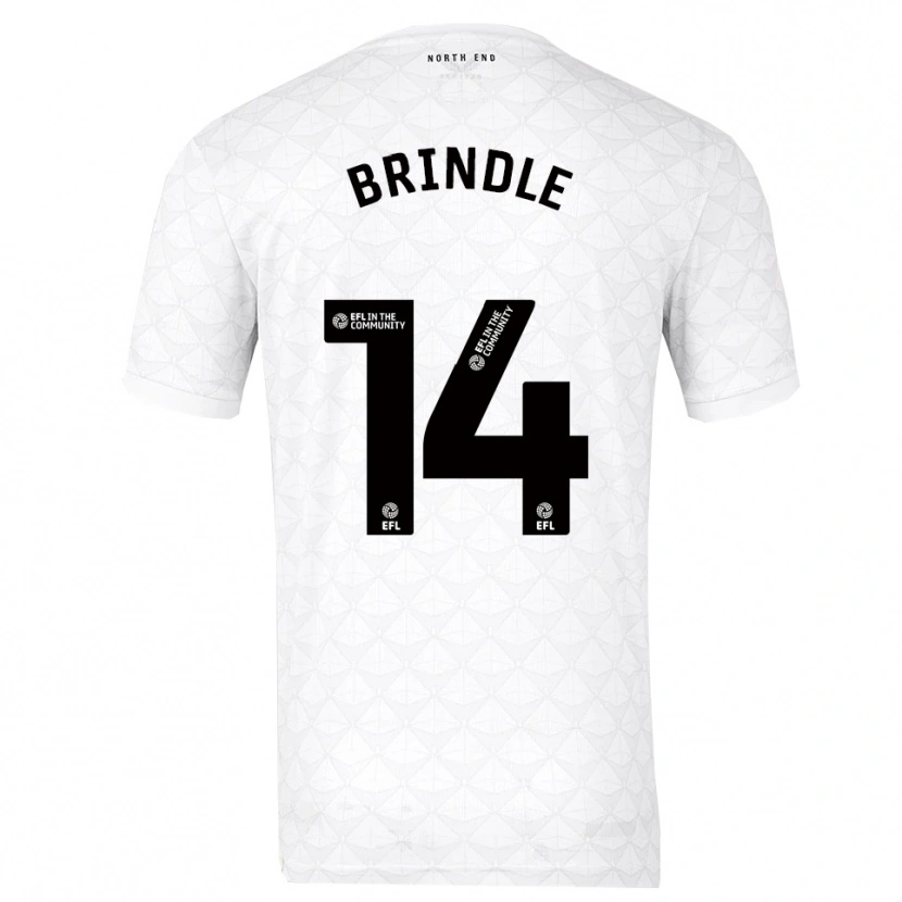 Danxen Donna Maglia Jonny Brindle #14 Bianco Rosso Kit Gara Home 2025/26 Maglietta