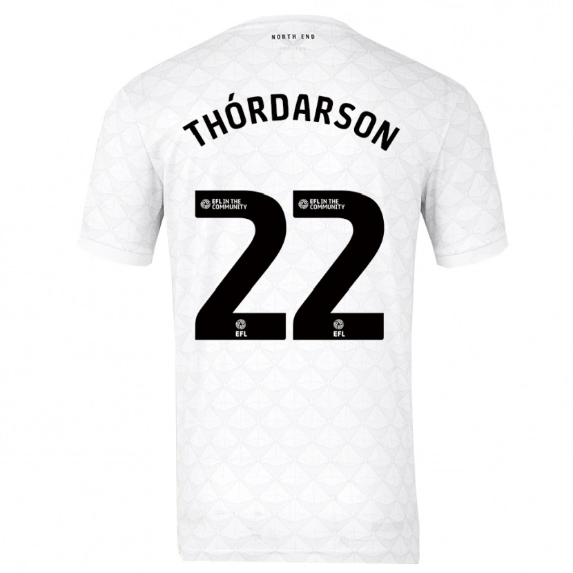 Danxen Donna Maglia Stefán Teitur Thórdarson #22 Bianco Rosso Kit Gara Home 2025/26 Maglietta