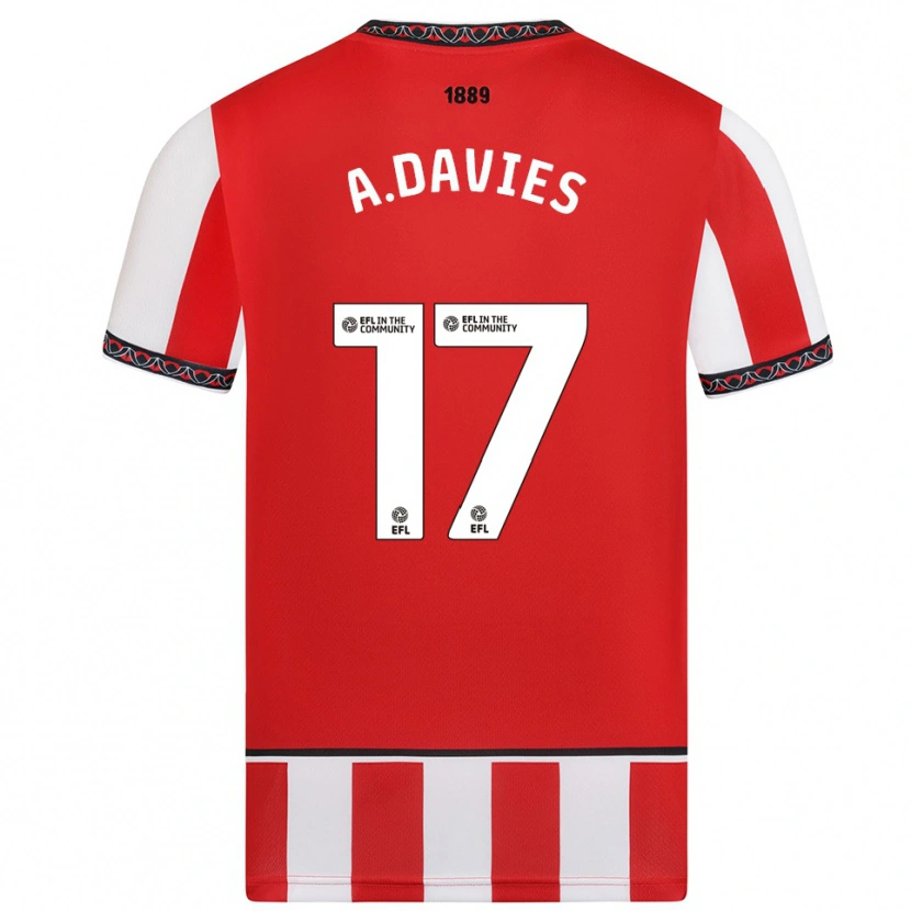 Danxen Donna Maglia Adam Davies #17 Rosso Bianco Kit Gara Home 2025/26 Maglietta