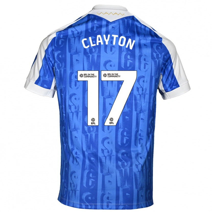 Danxen Donna Maglia Liam Clayton #17 Blu Bianco Kit Gara Home 2025/26 Maglietta