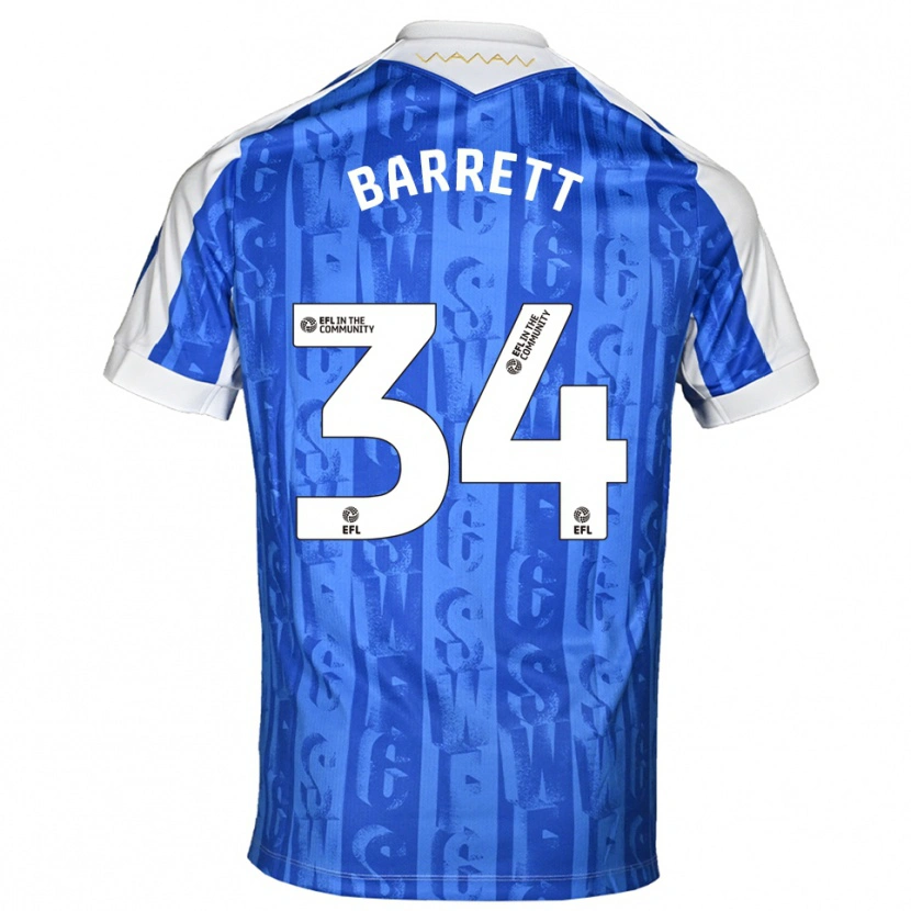 Danxen Donna Maglia Killian Barrett #34 Blu Bianco Kit Gara Home 2025/26 Maglietta
