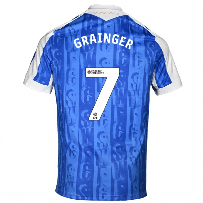 Danxen Donna Maglia William Grainger #7 Blu Bianco Kit Gara Home 2025/26 Maglietta