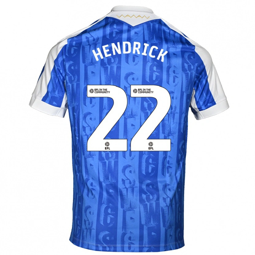 Danxen Donna Maglia Jeff Hendrick #22 Blu Bianco Kit Gara Home 2025/26 Maglietta