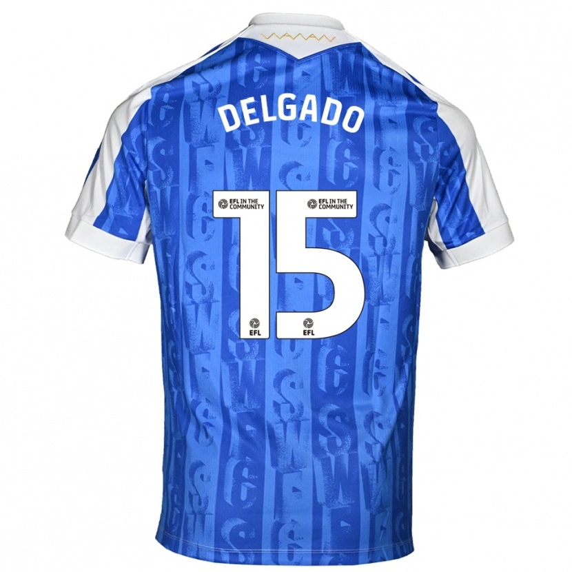 Danxen Donna Maglia Juan Delgado #15 Blu Bianco Kit Gara Home 2025/26 Maglietta