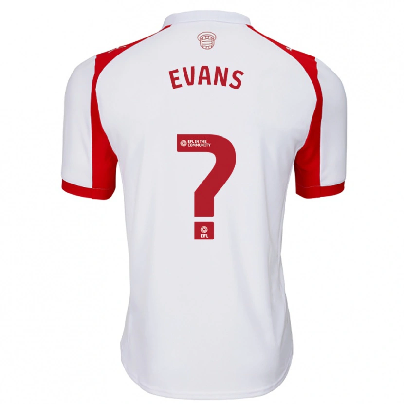 Danxen Donna Maglia Reggie Evans #0 Bianco Rosso Kit Gara Home 2025/26 Maglietta