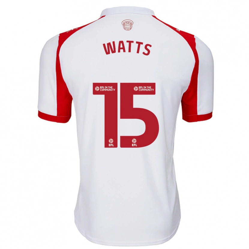 Danxen Donna Maglia Harry Watts #15 Bianco Rosso Kit Gara Home 2025/26 Maglietta