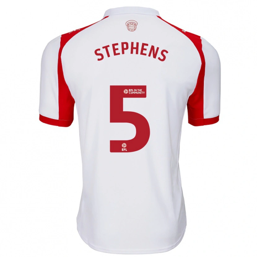 Danxen Donna Maglia Jack Stephens #5 Bianco Rosso Kit Gara Home 2025/26 Maglietta